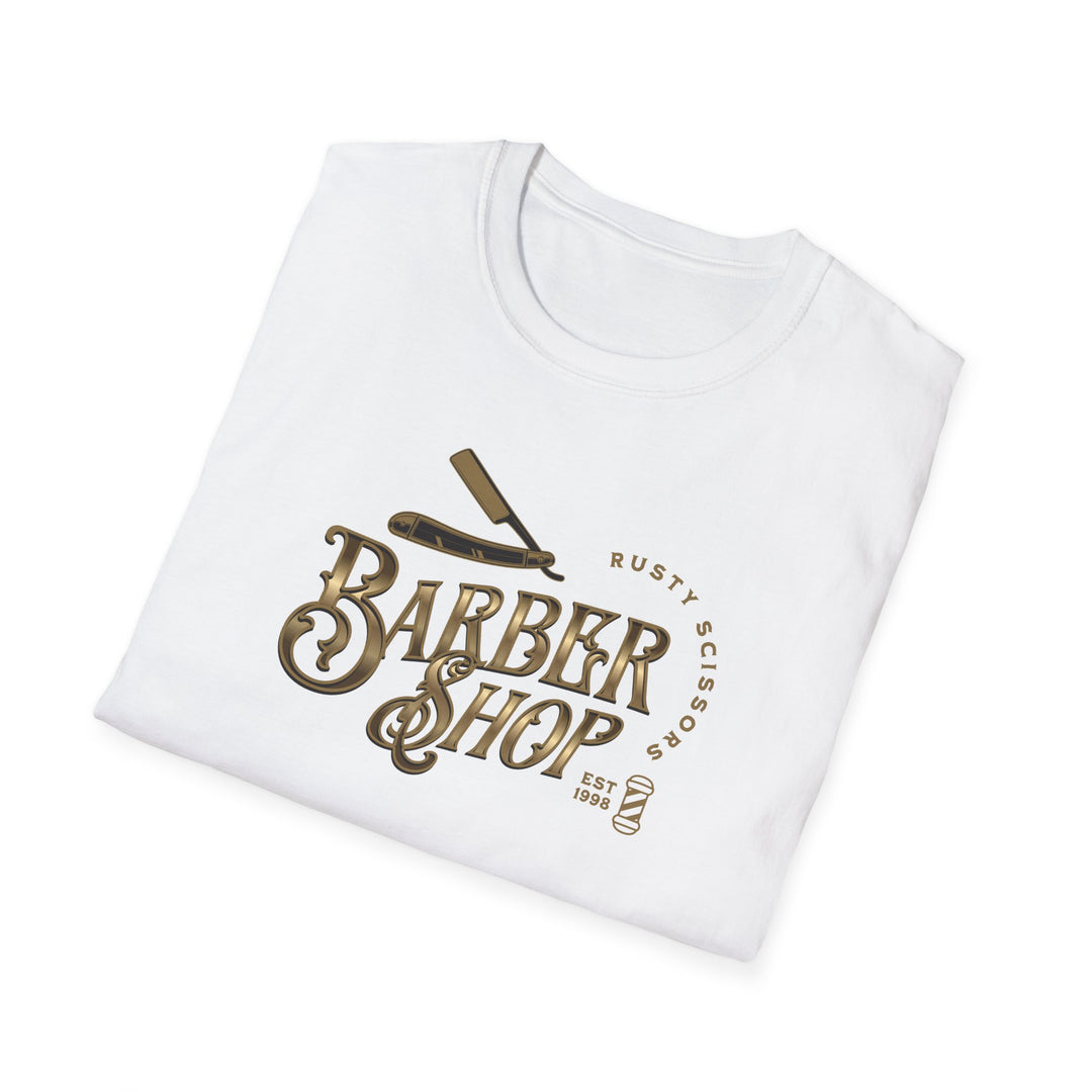 Barber Shop Vintage Razor T-Shirt — Retro Barbering Logo Tee