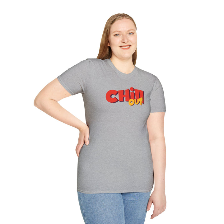 Chill Out T-Shirt — Retro Red & Yellow Graphic Tee