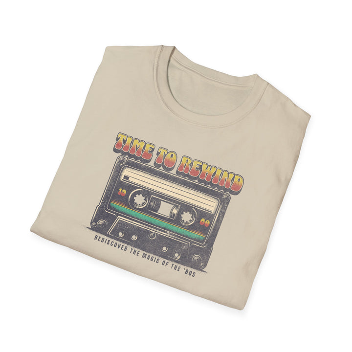 Time to Rewind Cassette T-Shirt — Retro 80s Vintage Tee