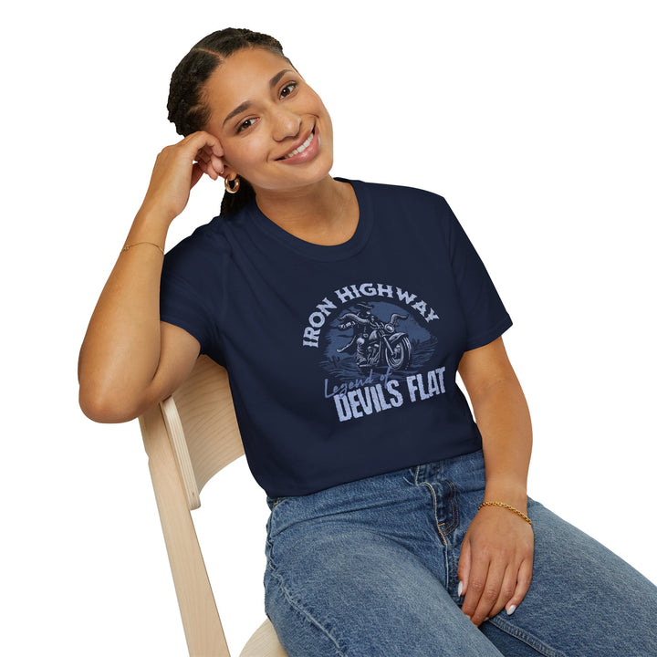 Iron Highway Motorcycle T‑Shirt — "Devils Flat" Vintage Biker Tee