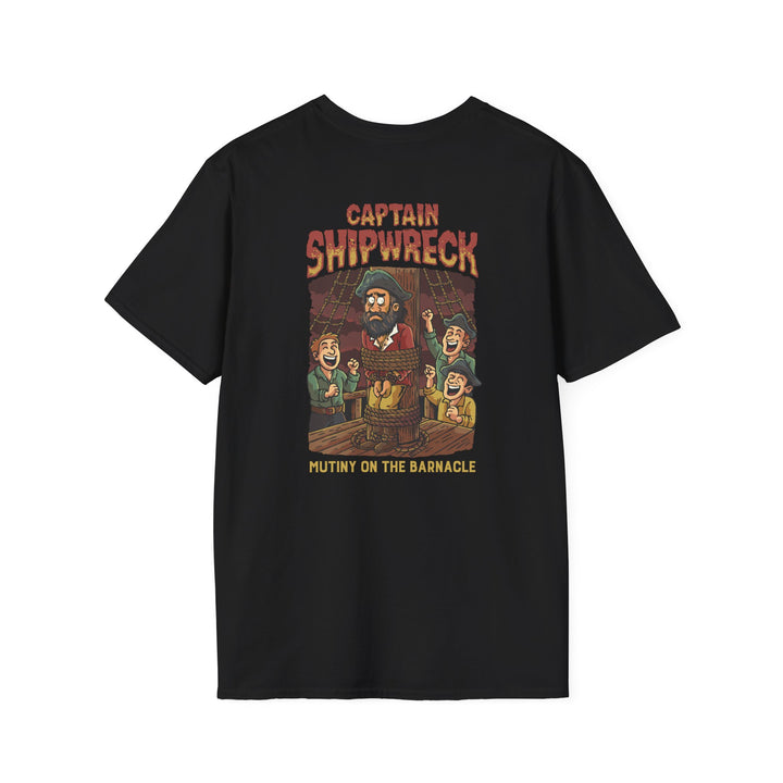 Captain Shipwreck T-Shirt — Pirate Crew Graphic Tee (Mutiny on the Barnacle)