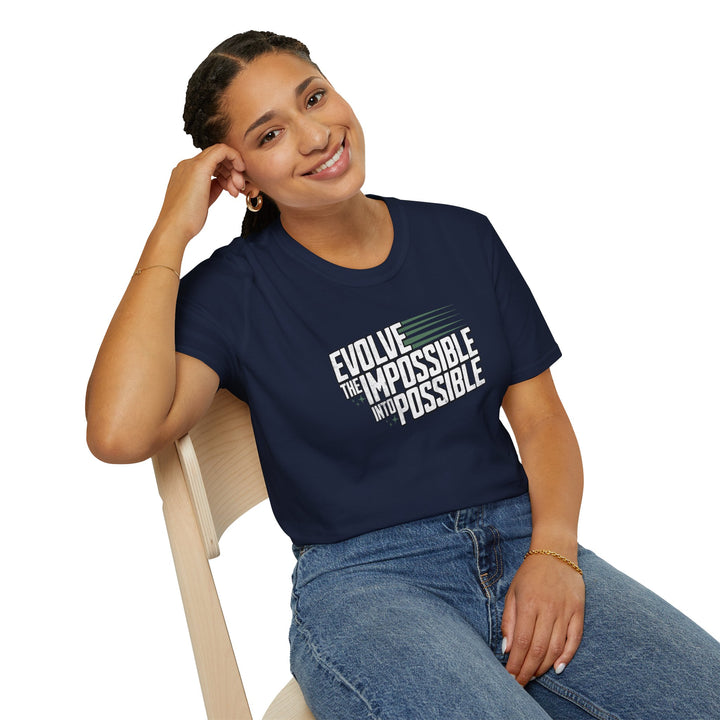 Motivational T-Shirt — "Evolve the Impossible Into Possible" Inspirational Tee