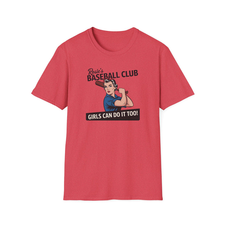 Rosie's Baseball Club Unisex Softstyle T-Shirt - Girls Can Do It Too!