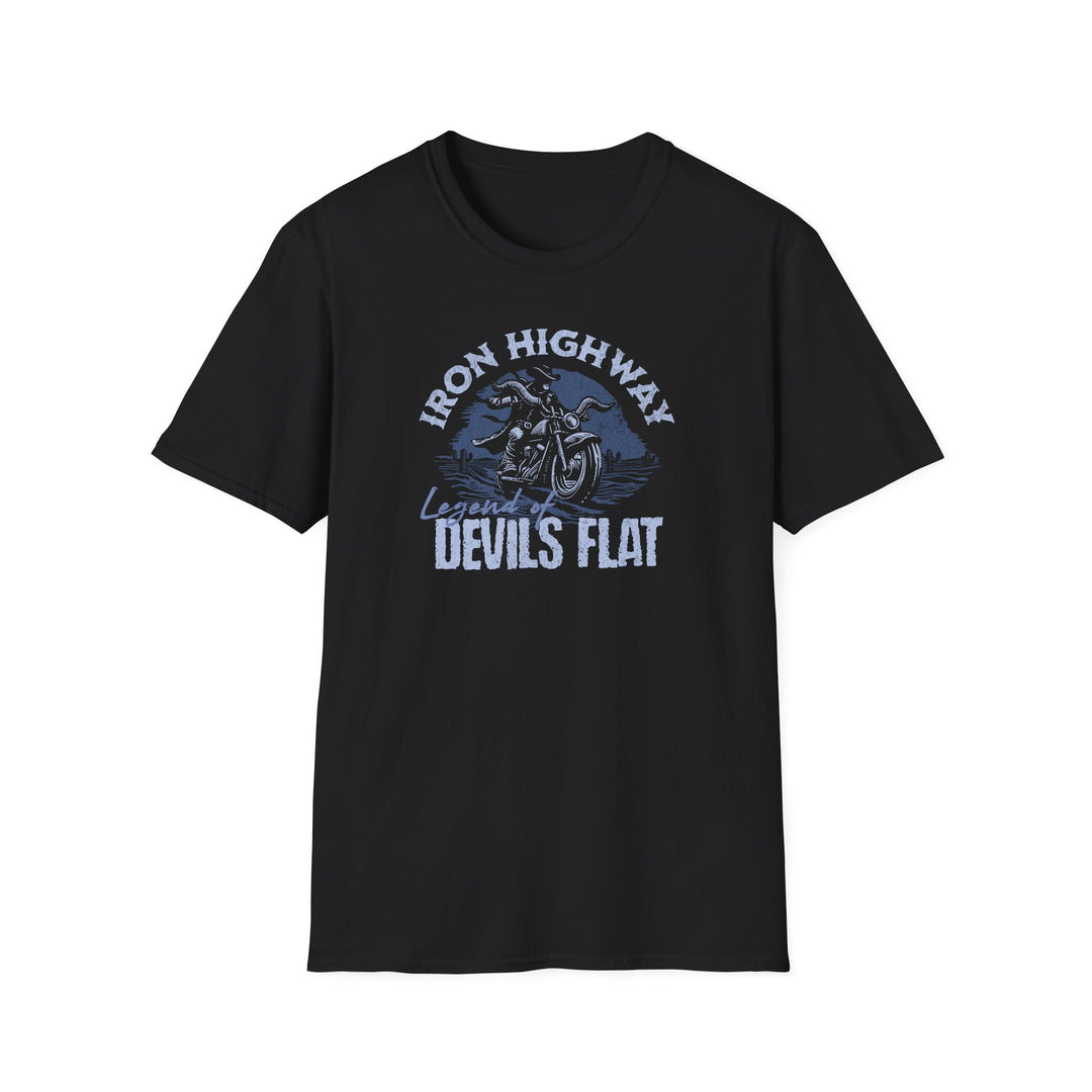 Iron Highway Motorcycle T‑Shirt — "Devils Flat" Vintage Biker Tee