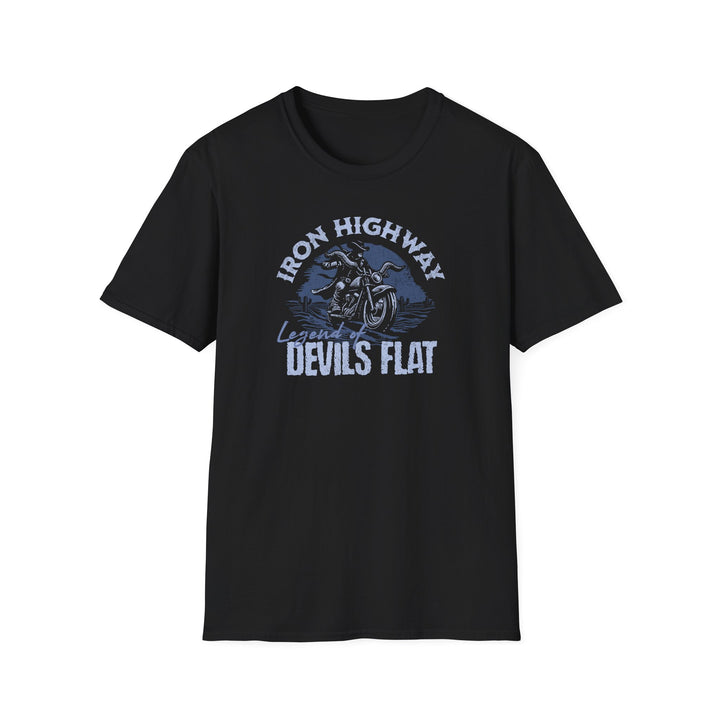 Iron Highway Motorcycle T‑Shirt — "Devils Flat" Vintage Biker Tee