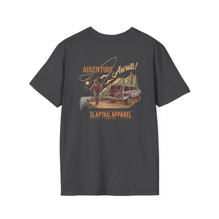 Adventure Awaits Jeep T-Shirt — 'Slaptail Apparel' Outdoor Fishing & Off-Road Graphic Tee