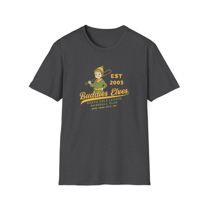Buddies Elves Baseball T-Shirt – 'Est 2003' North Pole Club Vintage Tee