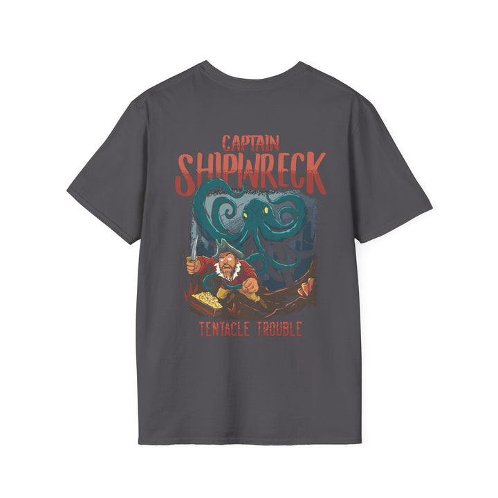 Captain Shipwreck Adventure T-Shirt - Tentacle Trouble Design