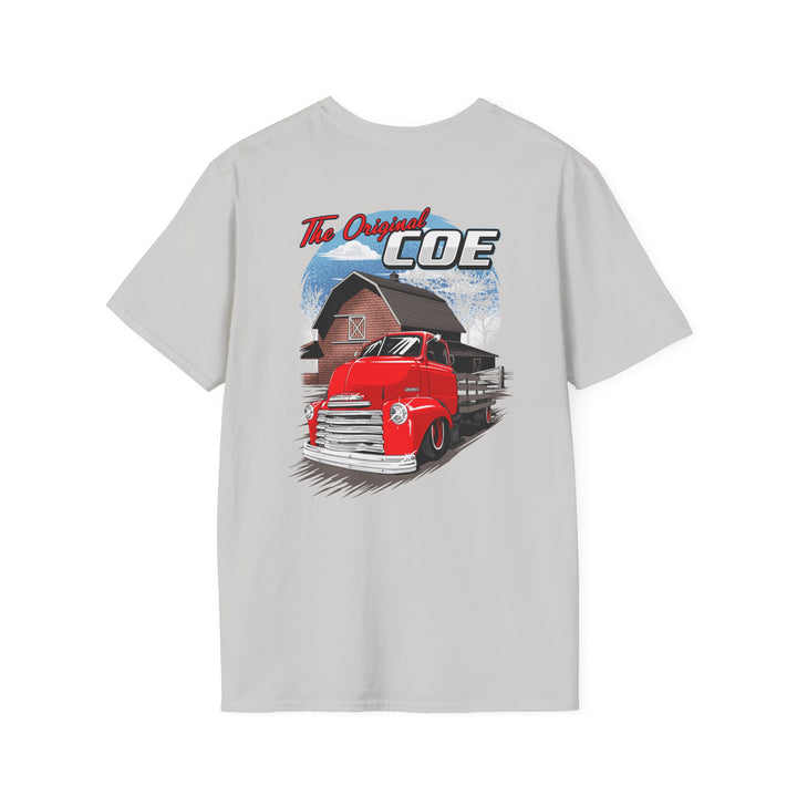 The Original Coe Truck T-Shirt - Retro Red Pickup Barn Graphic Tee
