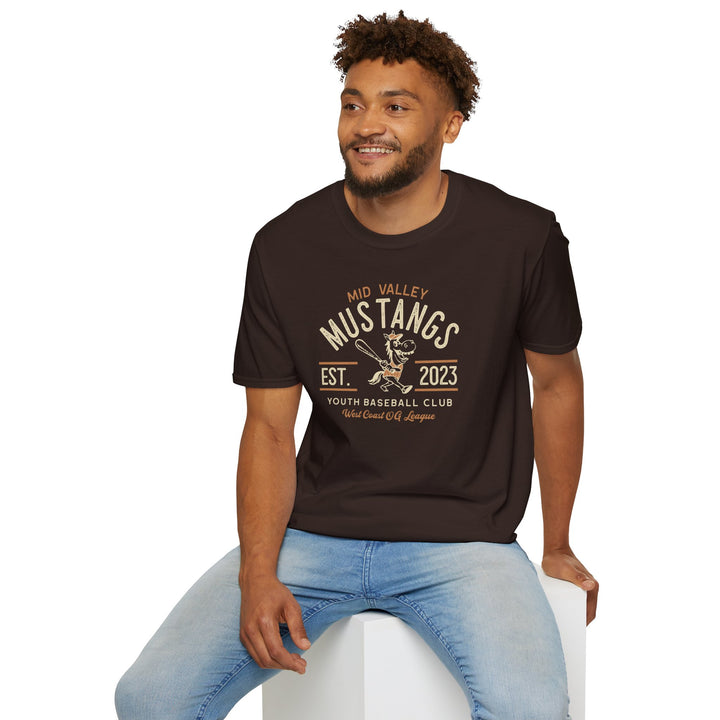 Youth Vintage Baseball Club T-Shirt - Mid Valley Mustangs EST. 2023