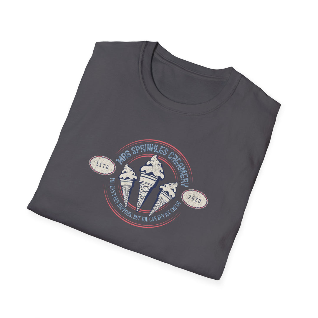 Ice Cream Parlor Vintage T-Shirt — 'Mrs Sprinkles Creamery' Retro Logo