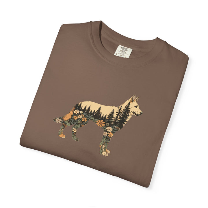 German Shepherd Silhouette Nature Tee — Feminine GSD Lover T-Shirt