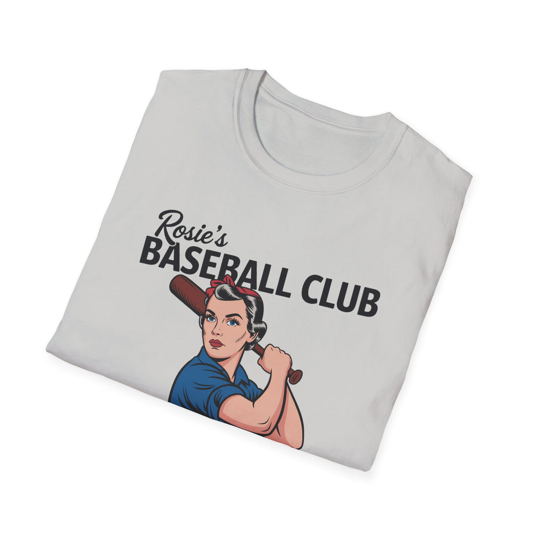Rosie's Baseball Club Unisex Softstyle T-Shirt - Girls Can Do It Too!
