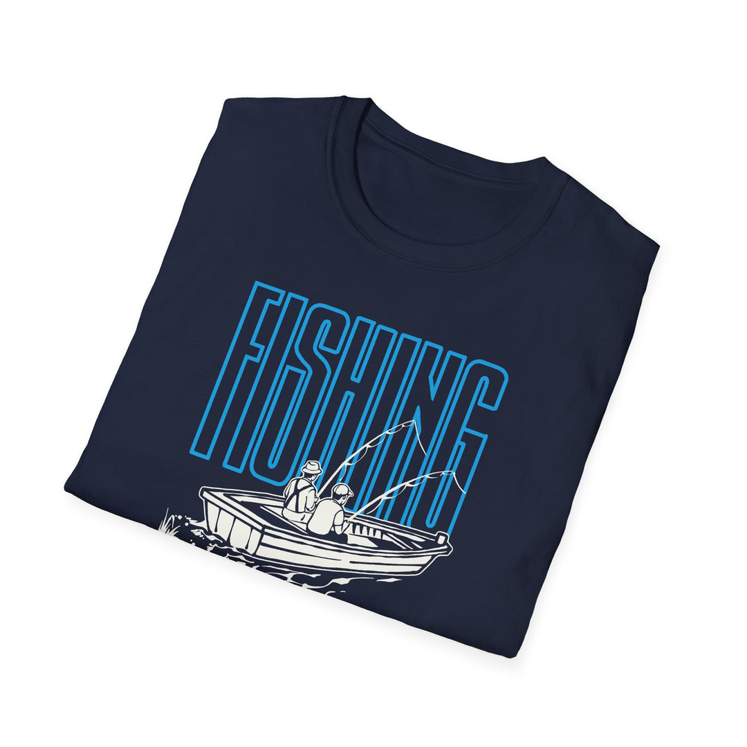 Fishing Is Cheaper Than Therapy T-Shirt — Boat Angler Graphic Tee