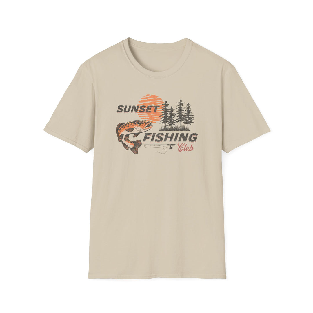 Sunset Fishing Club Tshirt - Retro Fishing Tee