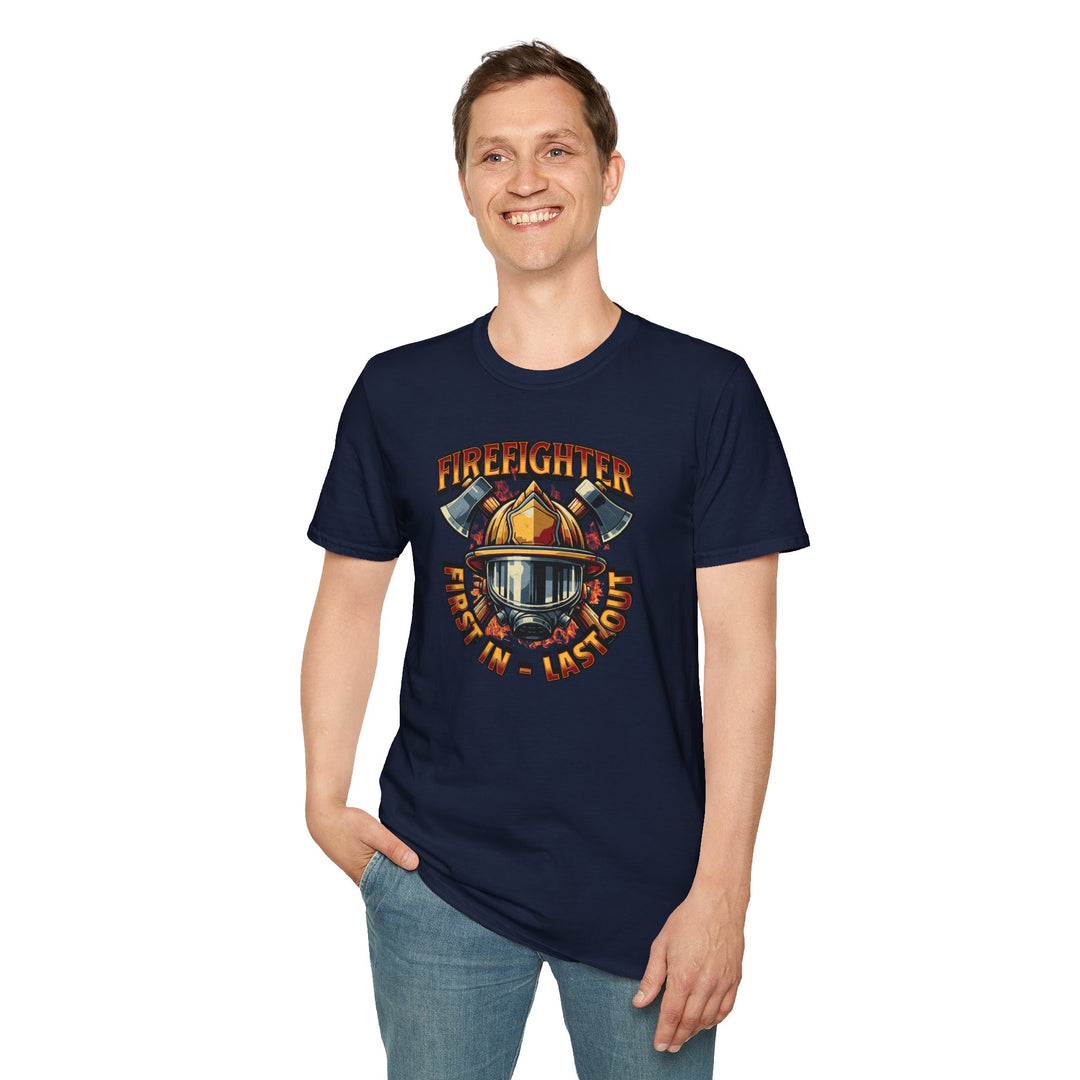 Firefighter T-Shirt — "First In, Last Out" Tribute Tee