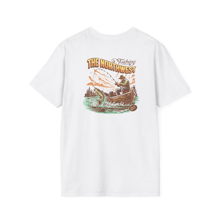 Fishing The Northwest T-Shirt — Vintage Fisherman Boat Graphic