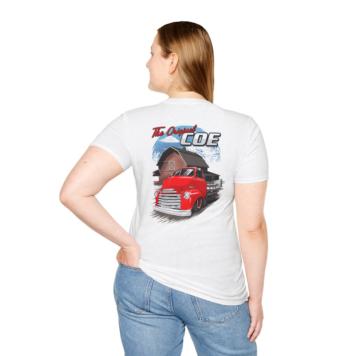 The Original Coe Truck T-Shirt - Retro Red Pickup Barn Graphic Tee