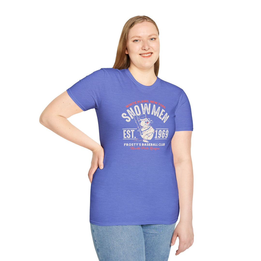 Snowmen Baseball Club T‑Shirt — Frosty’s EST. 1969 Vintage Winter Tee