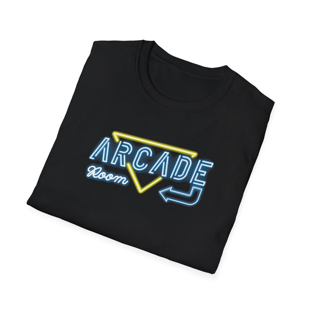Arcade Room Neon T-Shirt — Retro Gaming Graphic Tee