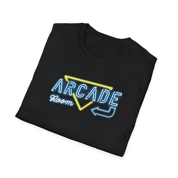 Arcade Room Neon T-Shirt — Retro Gaming Graphic Tee
