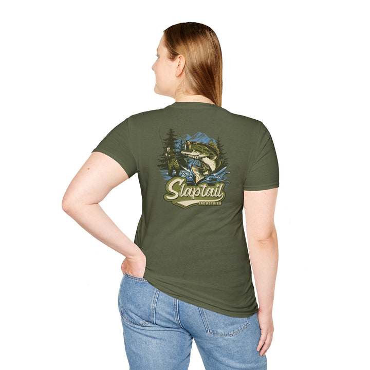 Fishing T-Shirt — "Slaptail Outdoors" Bass Logo Tee