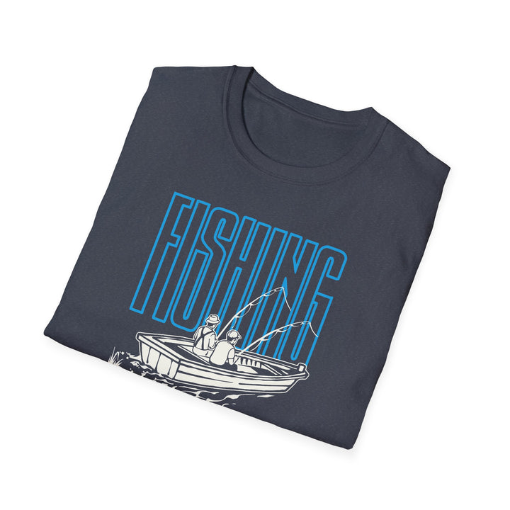 Fishing Is Cheaper Than Therapy T-Shirt — Boat Angler Graphic Tee
