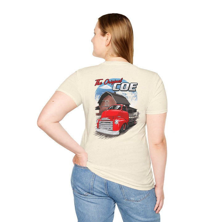 The Original Coe Truck T-Shirt - Retro Red Pickup Barn Graphic Tee