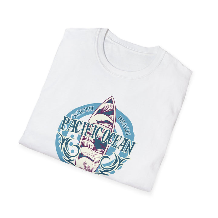 Pacific Ocean Surfboard T-Shirt — Vintage Beach Wave Tee