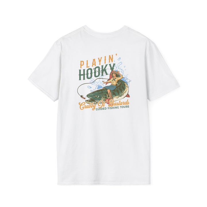 Playin' Hooky T-Shirt — Vintage Crabby Ol Bastard Fishing Tee