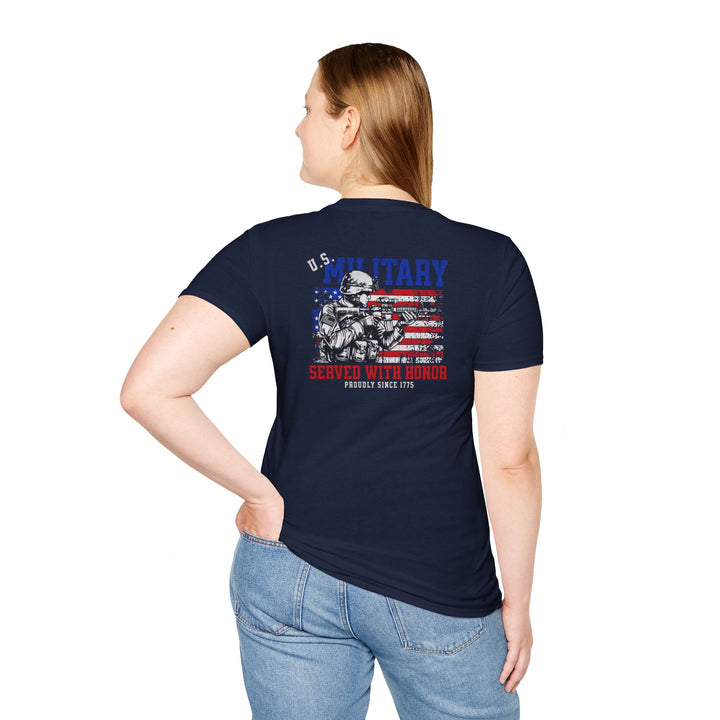 Military Motorcycle American Flag T-Shirt
