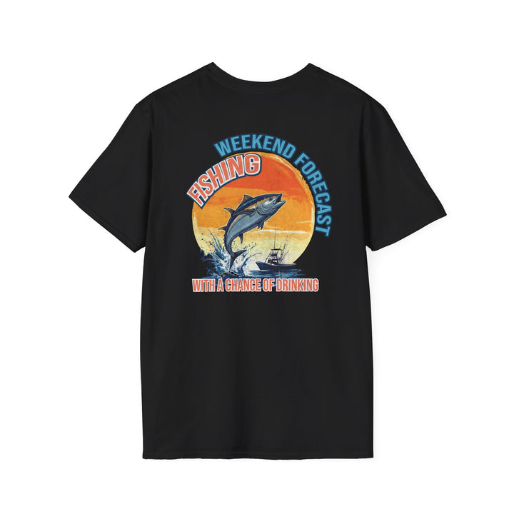 Fishing T-Shirt — "Weekend Forecast: Fishing With Chance of Drinking" Retro Tee