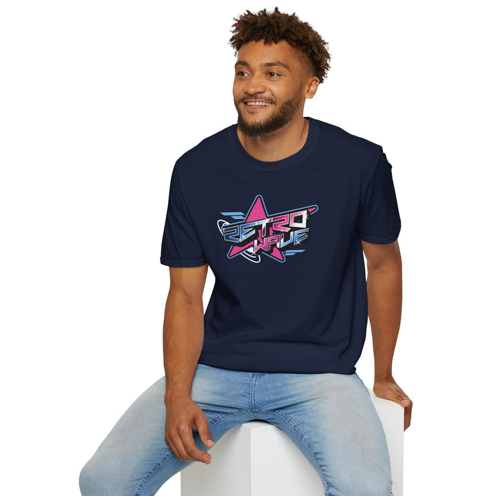 Retro Vibe T-Shirt – Neon 'Retro' Star Graphic