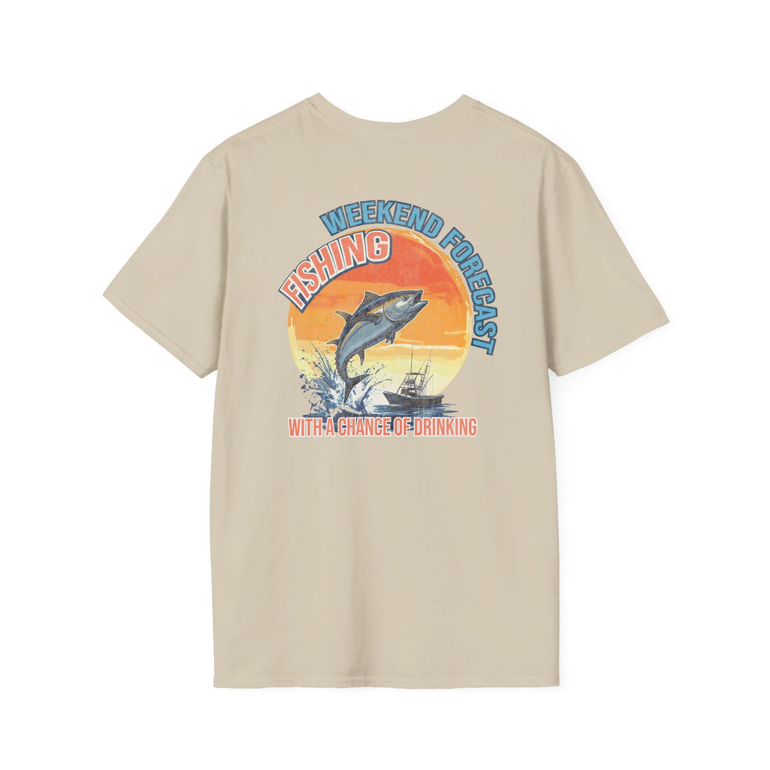 Fishing T-Shirt — "Weekend Forecast: Fishing With Chance of Drinking" Retro Tee