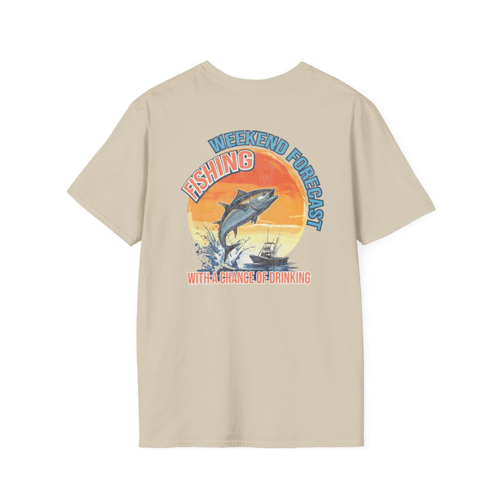 Fishing T-Shirt — "Weekend Forecast: Fishing With Chance of Drinking" Retro Tee