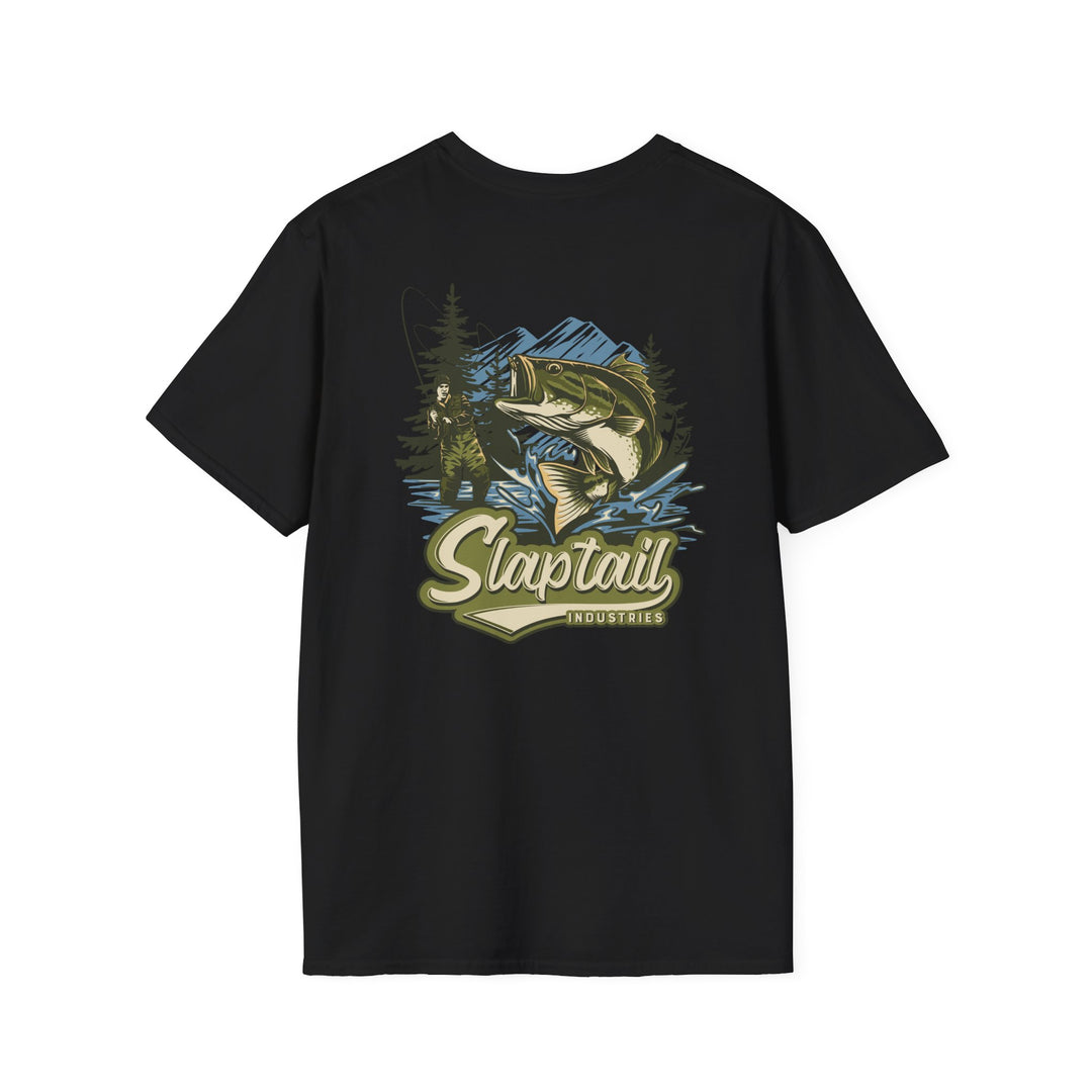 Fishing T-Shirt — "Slaptail Outdoors" Bass Logo Tee
