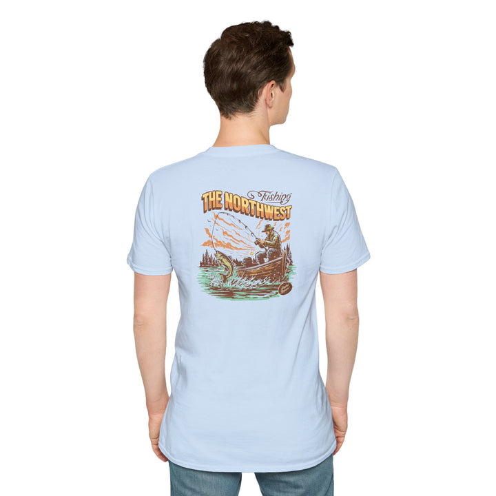 Fishing The Northwest T-Shirt — Vintage Fisherman Boat Graphic