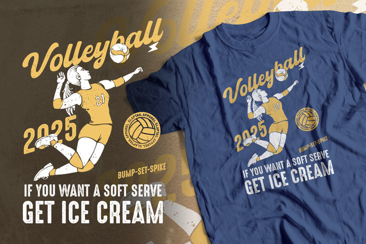 Volleyball Softstyle T-Shirt - 'If You Want a Soft Serve Get Ice Cream' 2025 Design