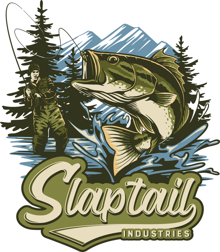Fishing T-Shirt — "Slaptail Outdoors" Bass Logo Tee