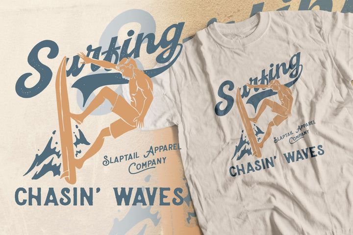 Surfing Chasin' Waves Surfing T-Shirt