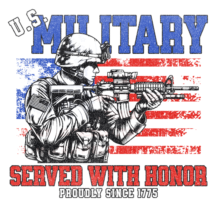 Military Motorcycle American Flag T-Shirt
