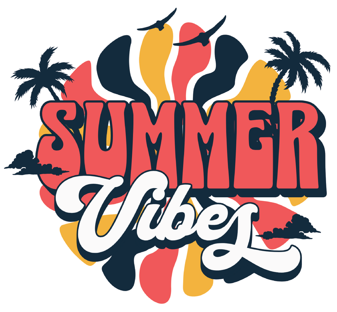 Summer Vibes Retro Palm Beach T-Shirt