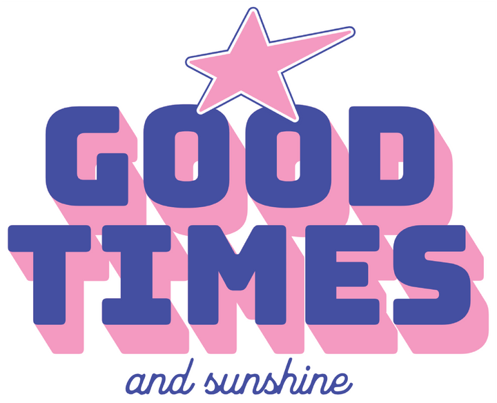 Good Times T-Shirt – Retro Pink & Blue Star Graphic