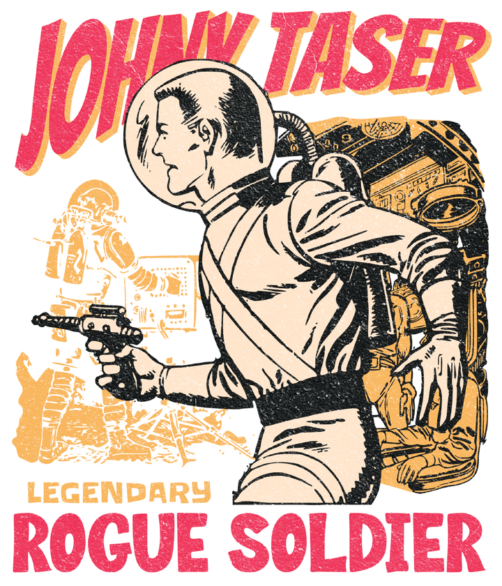 Johnny Taser Rogue Soldier Retro T-Shirt