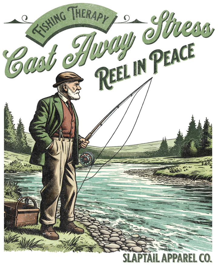 Cast Away Stress Vintage Fishing T-Shirt