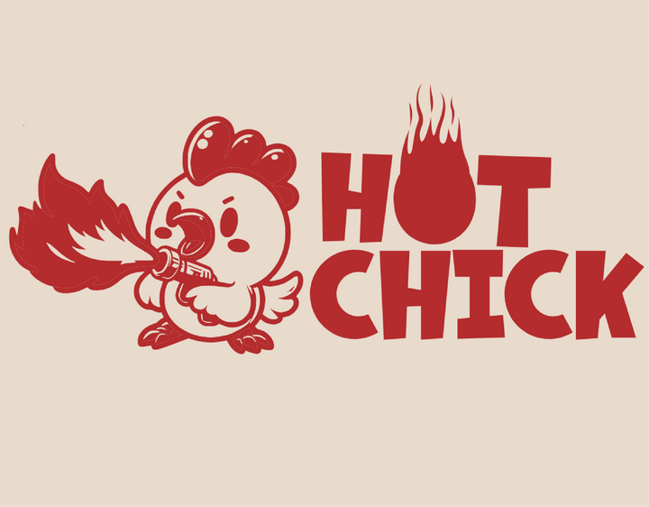 Hot Chick T-Shirt – Retro Flame Chicken Graphic Tee
