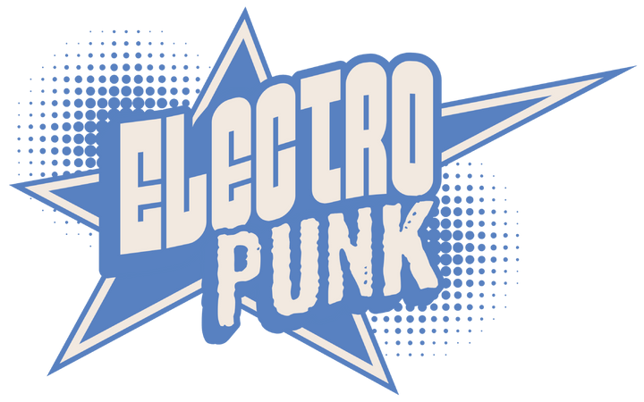 Electro Punk Star T‑Shirt — Retro Blue Lightning Music Tee
