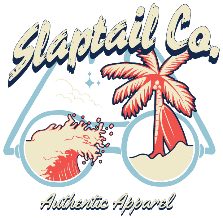 T-Shirt — 'Slaptail Co.' Retro Palm Beach Graphic Tee
