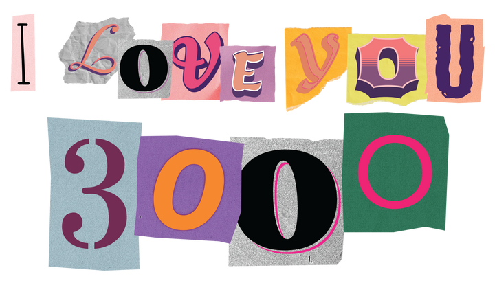 I Love You 3000 T-Shirt – Retro Ransom Collage Graphic Tee