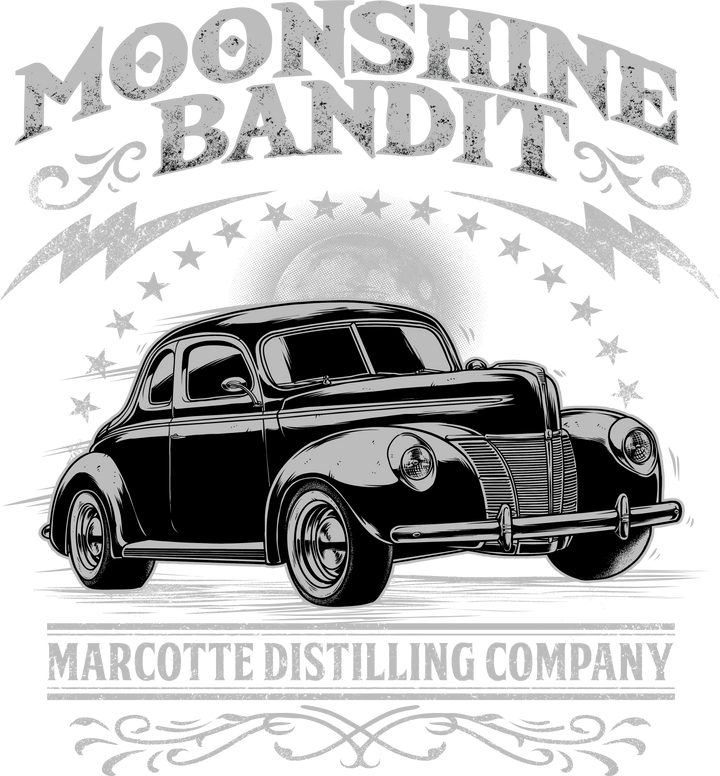 Moonshine Bandit T-Shirt — Vintage Hot Rod Distillery Graphic Tee